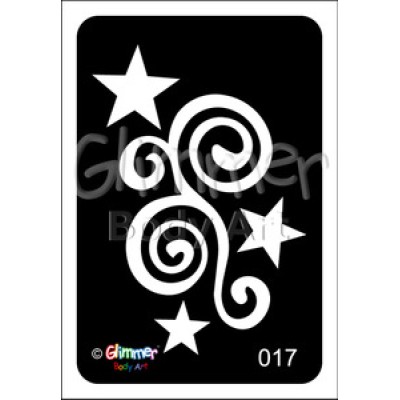 Glitter tattoo 017 Star Swirl Pack Of 5 
